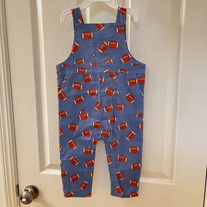 Angel Dear Football Corduroy Overalls Pockets Blue Boys Size 12-18 Months NWT